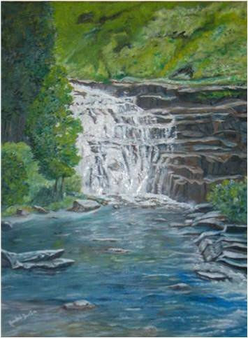 cascada de pacheco Oil Canvas Landscaping