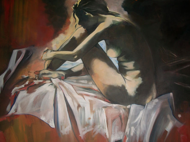 El silencio de ella Óleo Lienzo Figura