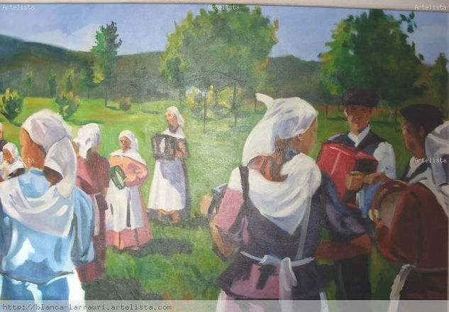 romeria vasca Óleo Lienzo Paisaje