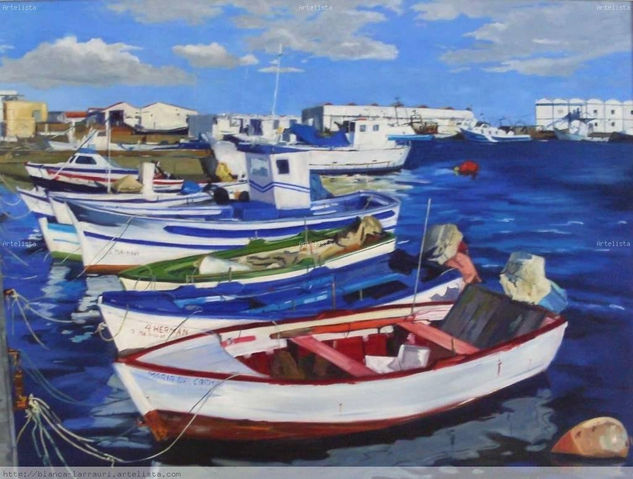 puerto pesquero estepona Oil Canvas Marine Painting