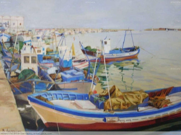 puerto pescadores estepona Oil Canvas Marine Painting