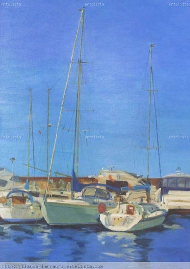 veleros en el muelle Oil Canvas Marine Painting