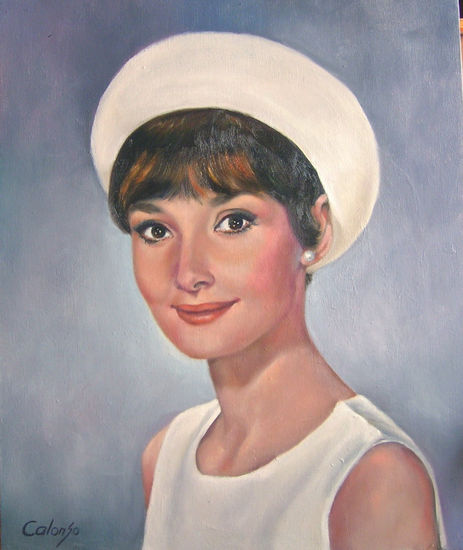 Audrey Hepburn Oil Canvas Portrait