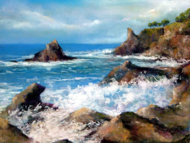 ... del agitado mar de las orillas Pastel Papel Paisaje