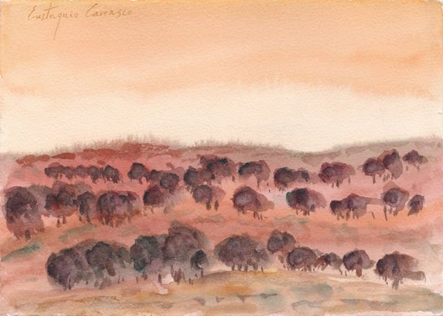 Árboles en loa montes de Ciralan Watercolour Paper Landscaping