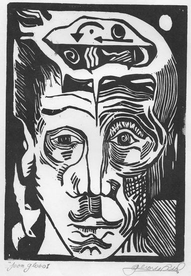 juan globo Woodcut