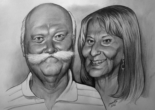 caricatura de matrimonio Charcoal