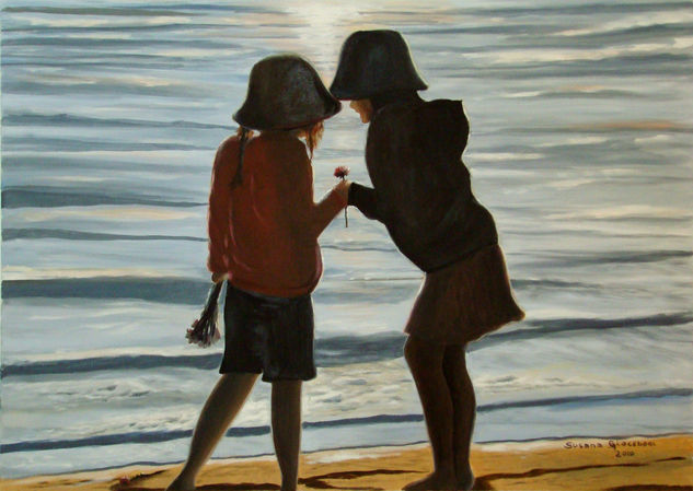 Pequeños secretos Oil Canvas Figure Painting