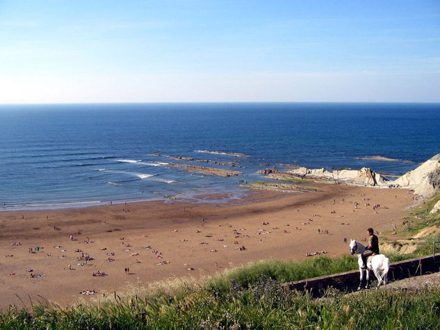 playa  y caballo  en sopelana 