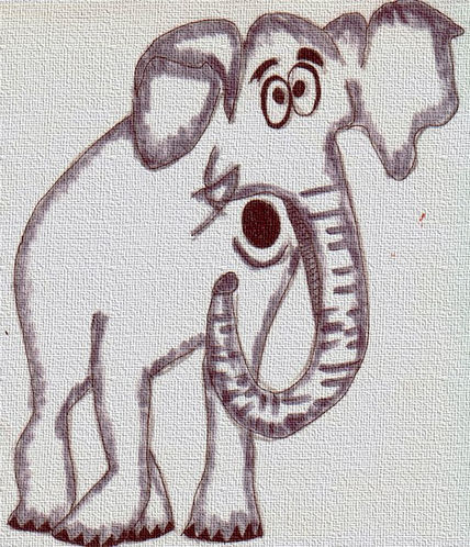 "elefante asombrado"