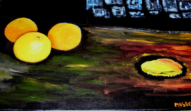 cuatro naranjas Oil Canvas Still Life Paintings