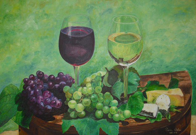 Tinto y albariño Oil Canvas Still Life Paintings