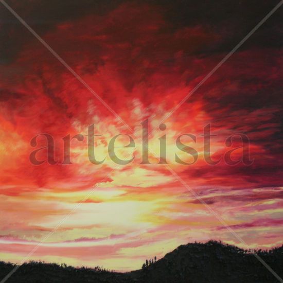 El atardecer Oil Canvas Landscaping