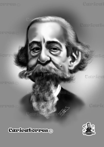 caricatura de Zorrilla