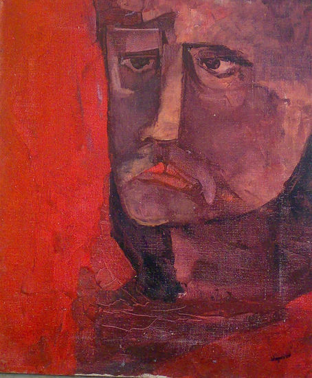 AUTORETRATO EN ROJO Óleo Lienzo Retrato