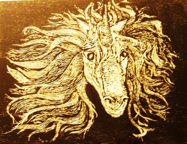 Unicornio Woodcut