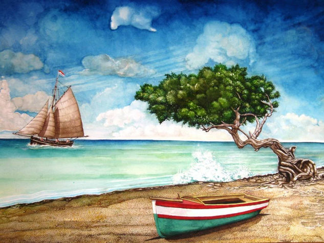 Costa de Aruba Watercolour Paper Landscaping