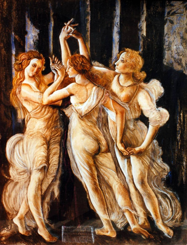 Estudio sobre las Tres Gracias de Sandro Boticelli