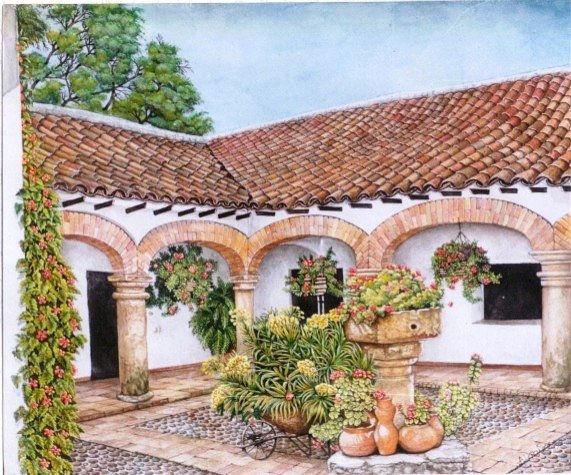 Casona del Salitre (Patio Interior) Watercolour Paper Landscaping