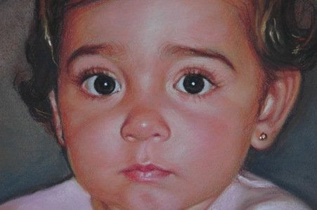 Retrato de niña ampliacion Pastel Paper Portrait