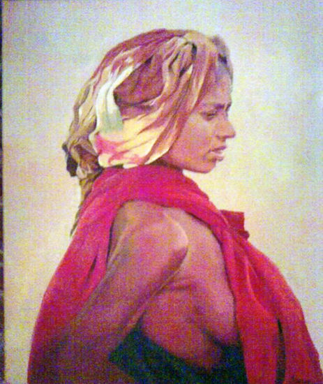 Mujer tribal Oil Canvas Landscaping