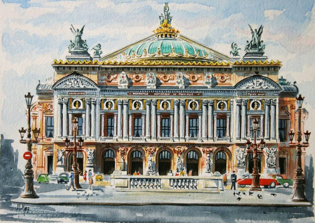 La Opera de Paris Watercolour Paper Landscaping