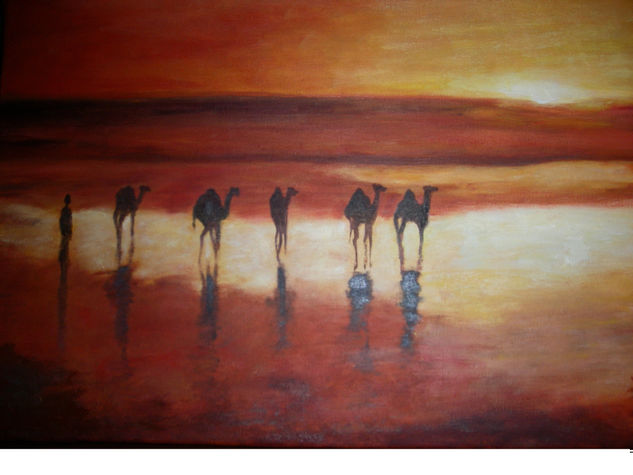 PUESTA DE SOL EN EL SAHARA Oil Canvas Landscaping