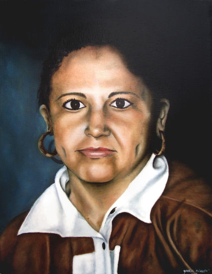 "Retrato de la Mamá de un Amigo" Oil Canvas Portrait