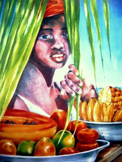 Palenquera Oil Canvas Figure Painting