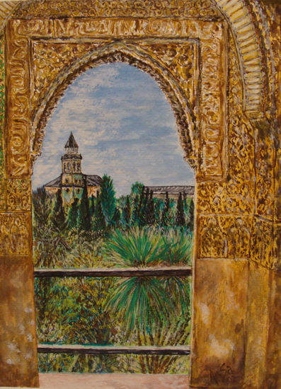 Alhambra de Granada Acuarela Papel Paisaje