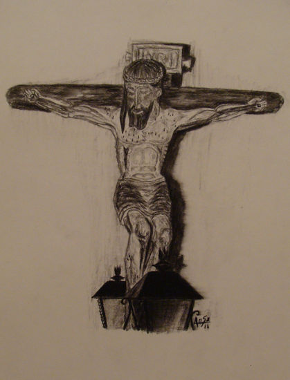 Cristo de Rosinos (Zamora) Pencil (Black) Paper Figure Painting