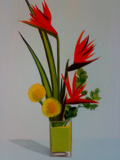 2900 Oil Panel Floral Painting