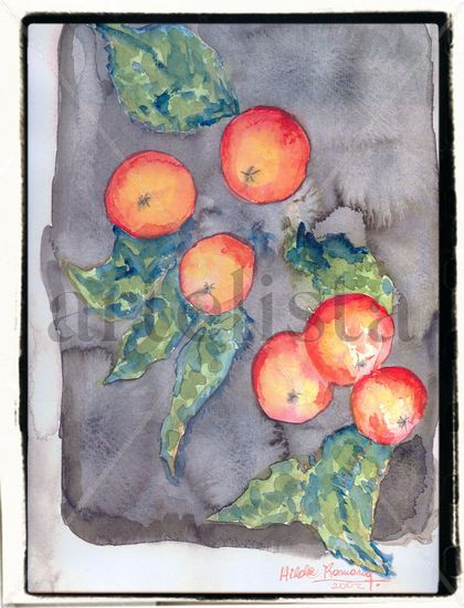 NARANJAS Watercolour Paper Floral Painting