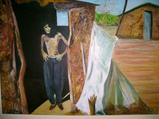 MISERIA EN EL CHACO ARGENTINO Oil Canvas Figure Painting