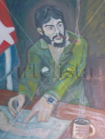 Comandante Guevara Oil Canvas Portrait