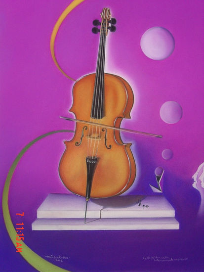 Cello, Violoncello Pastel Paper Figure Painting