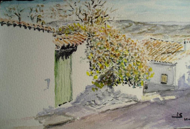 la serranía de Huelva Acuarela Papel Paisaje