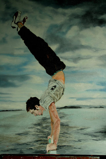 Parkour 2010 oil painting 