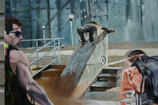 Parkour 2010 oil painting 