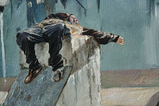 Parkour 2010 oil painting 