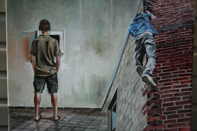 Parkour 2010 oil painting