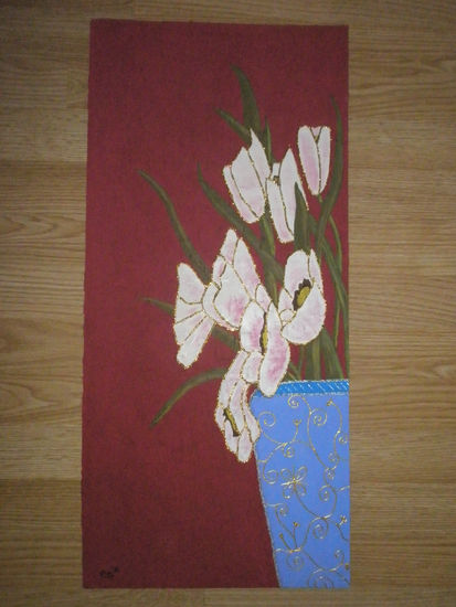 Jarron florido Acrylic Canvas Floral Painting