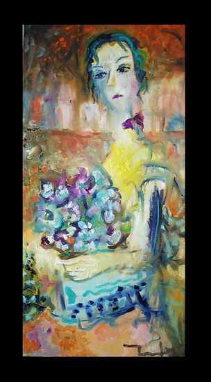 vendedora de flores Oil Canvas Figure Painting