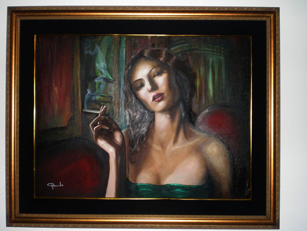 La espera Oil Canvas Portrait