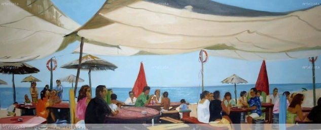 relax en la playa Oil Panel Marine Painting