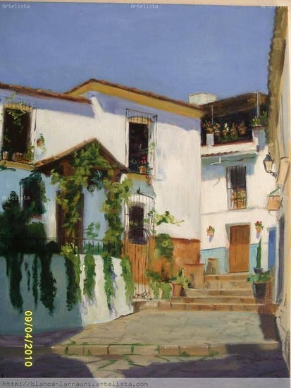 calle de pueblo Oil Canvas Landscaping