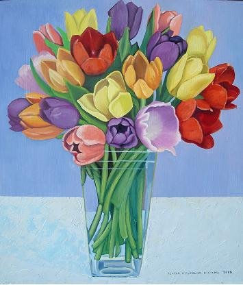 tulipanes2 Oil Canvas Landscaping