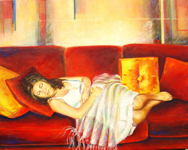 SSSSH!!!!!,NAP TIME!!! Oil Canvas Figure Painting