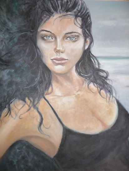 Hablame del mar Oil Canvas Portrait