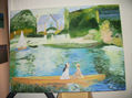 mujeres en el lago